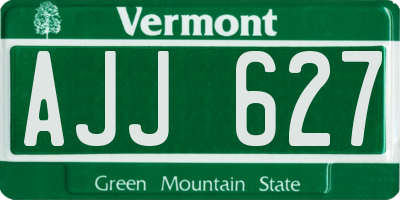 VT license plate AJJ627