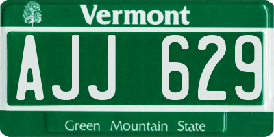 VT license plate AJJ629