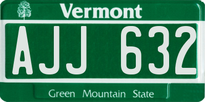 VT license plate AJJ632