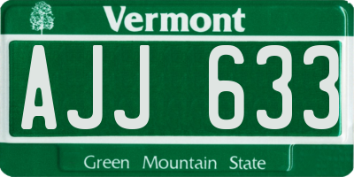 VT license plate AJJ633