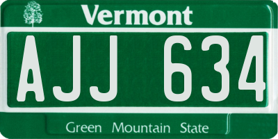 VT license plate AJJ634
