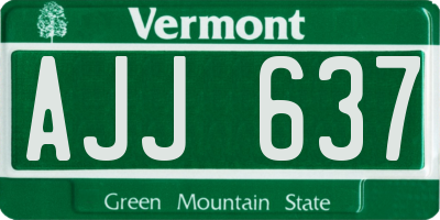 VT license plate AJJ637
