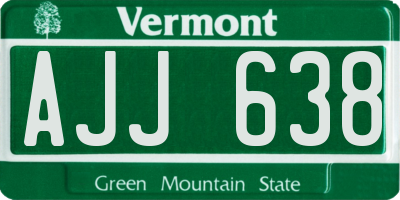 VT license plate AJJ638