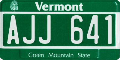 VT license plate AJJ641