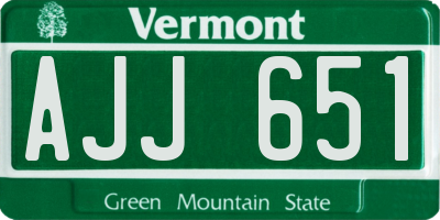 VT license plate AJJ651