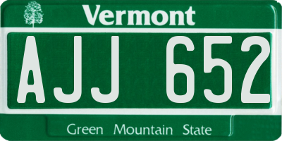 VT license plate AJJ652