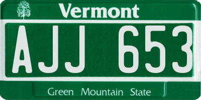 VT license plate AJJ653