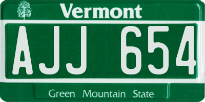 VT license plate AJJ654