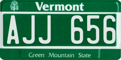 VT license plate AJJ656
