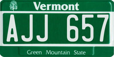 VT license plate AJJ657