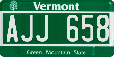 VT license plate AJJ658
