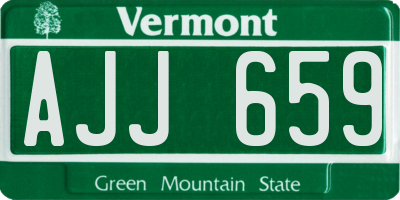 VT license plate AJJ659