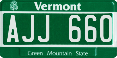 VT license plate AJJ660