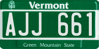 VT license plate AJJ661