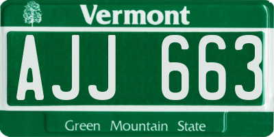 VT license plate AJJ663