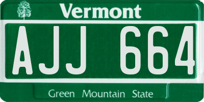 VT license plate AJJ664