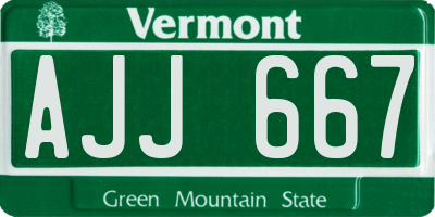 VT license plate AJJ667