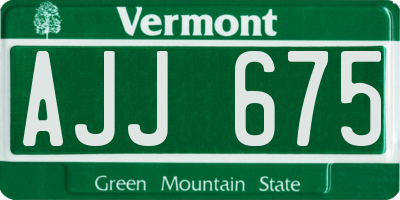 VT license plate AJJ675