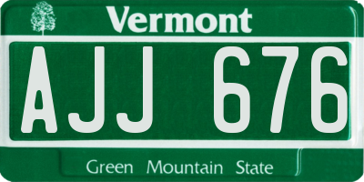 VT license plate AJJ676