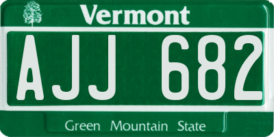 VT license plate AJJ682