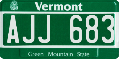 VT license plate AJJ683