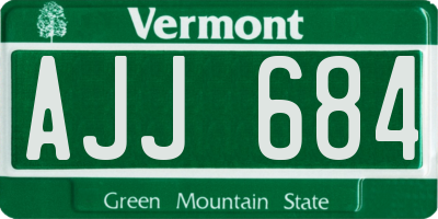 VT license plate AJJ684