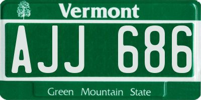 VT license plate AJJ686
