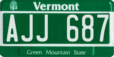 VT license plate AJJ687