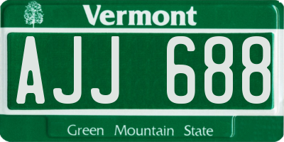 VT license plate AJJ688