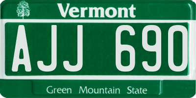 VT license plate AJJ690