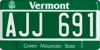 VT license plate AJJ691