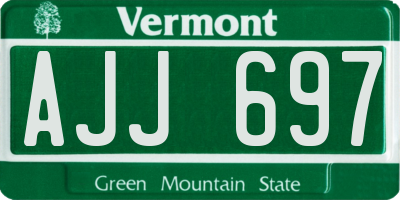 VT license plate AJJ697