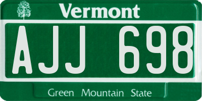 VT license plate AJJ698