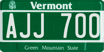 VT license plate AJJ700