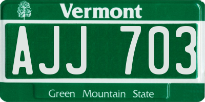 VT license plate AJJ703