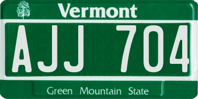 VT license plate AJJ704