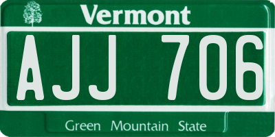 VT license plate AJJ706