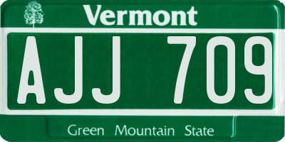 VT license plate AJJ709