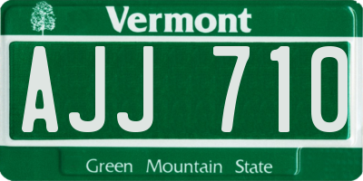 VT license plate AJJ710
