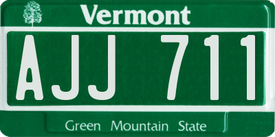 VT license plate AJJ711