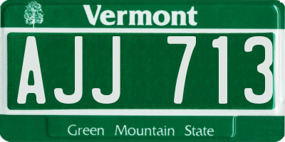 VT license plate AJJ713