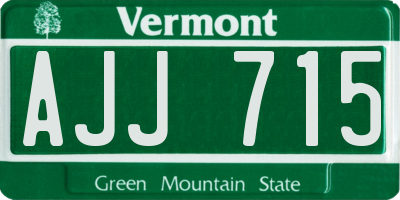 VT license plate AJJ715