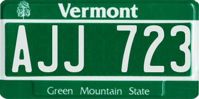 VT license plate AJJ723