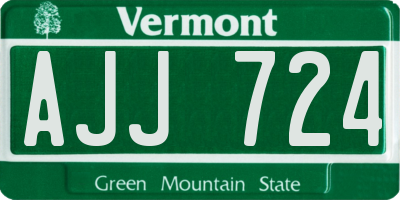 VT license plate AJJ724