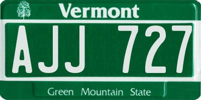 VT license plate AJJ727