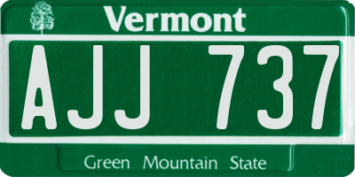 VT license plate AJJ737