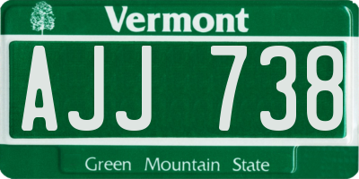 VT license plate AJJ738
