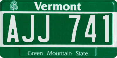 VT license plate AJJ741