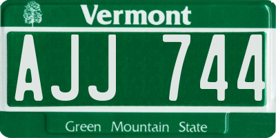 VT license plate AJJ744