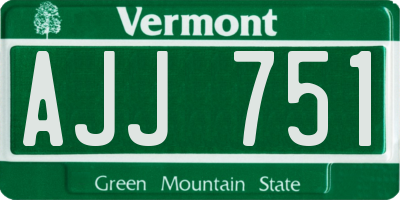 VT license plate AJJ751